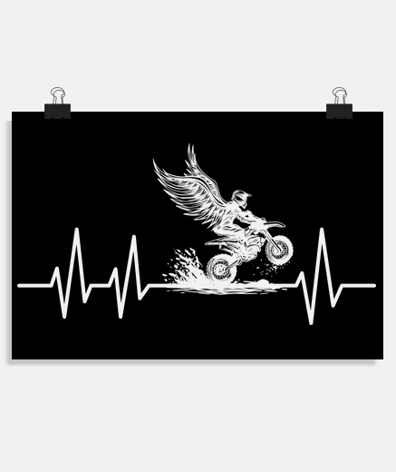 Poster dirt bike heartbeat motocross