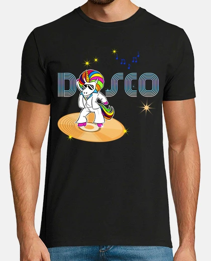 Tee-shirt Disco Humour Licorne Danse Disque Vinyl