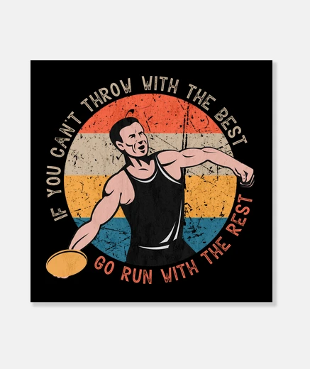 Wall discus thrower saying vintage athletics