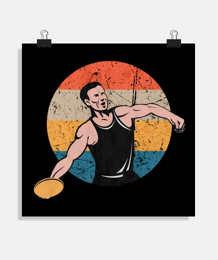 Poster discus thrower vintage athletics