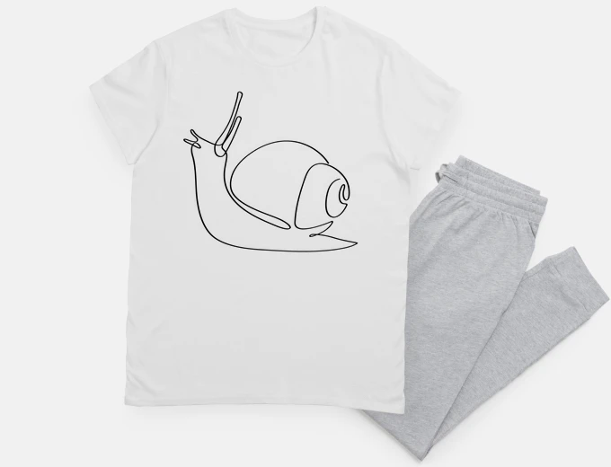 Pigiama disegno a tratteggio minimalista lumaca