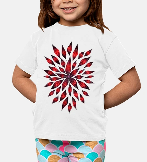 Abbigliamento disegno astratto doodle fiore rosso