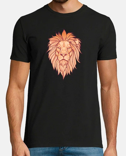 T-shirt disegno della testa di leone