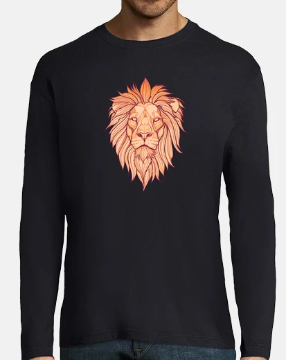 T-shirt disegno della testa di leone