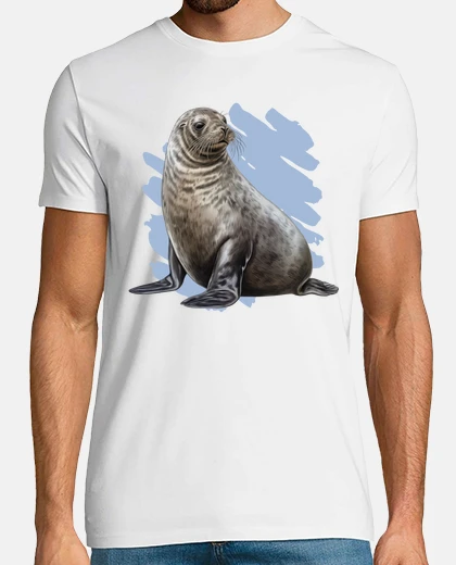 T-shirt disegno hd di sigillo realistico dall&#39;islanda troppo carino