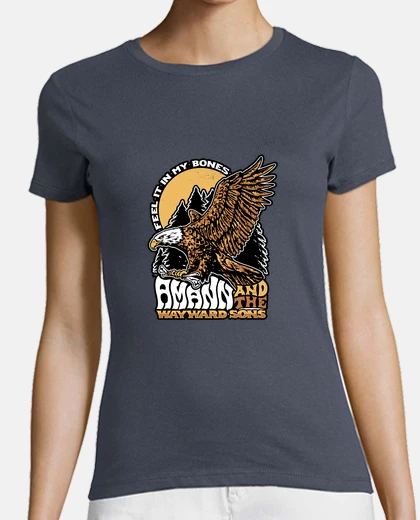 T-shirt disegno matt sabath feel nelle ossa, donna, manica corta, grigio topo, cotone organico