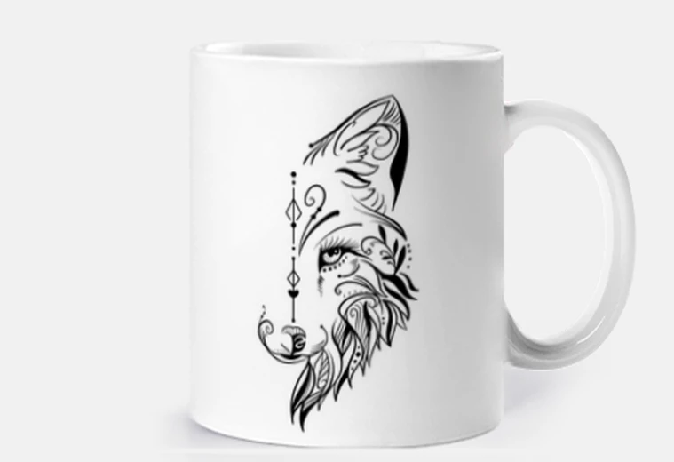 Tazza disegno ornamentale a mezza testa di lu