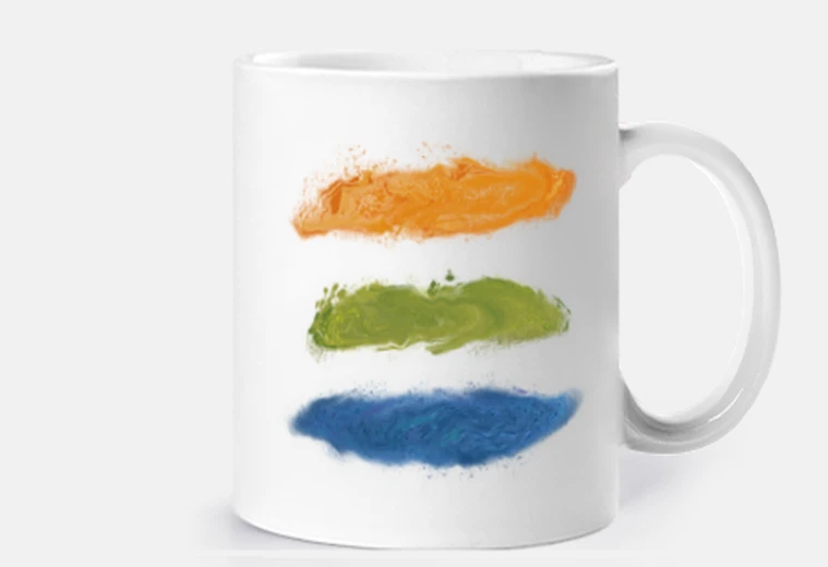 Taza diseño de moda tres toques expresivos, taza personalizable