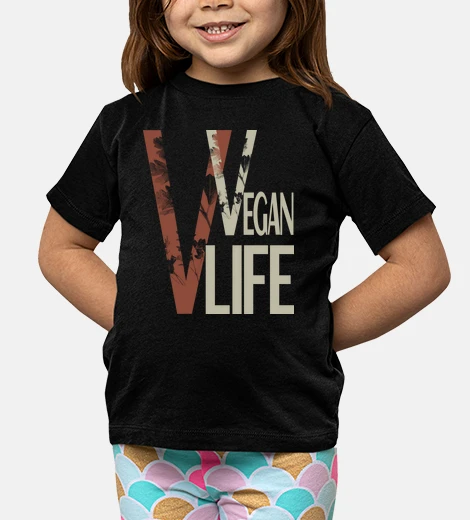 Ropa diseño de vida vegana niños, niños, camiseta de los más pequeños