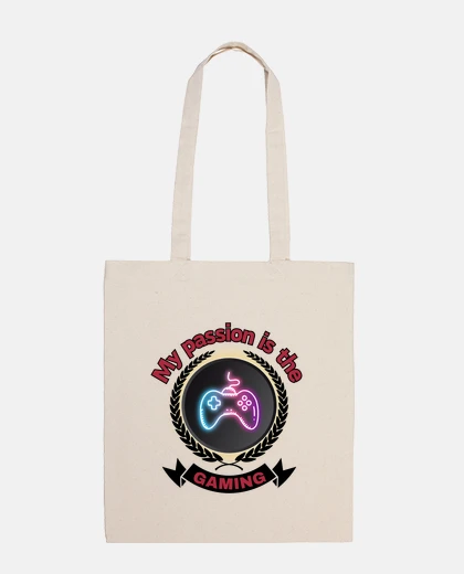 Bolsa diseño mi pasion es el gaming, regalo para el amante del PC gaming y los videojuegos 