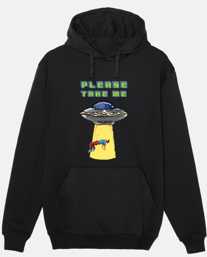 Sudadera Diseño Retro Pixel Art Alien Ovni Freak