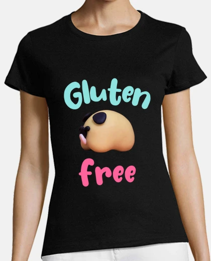 Playera diseño sin gluten humor pug