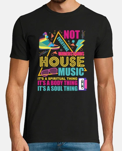 Camiseta diseño vintage de la vieja escuela de música house