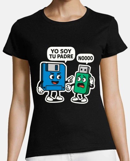 Tee-shirt disquette suis ton père, geek de la clé usb