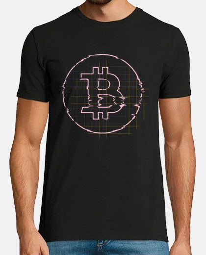 T-shirt distorsione bitcoin btc blockchain soldi cripto nft