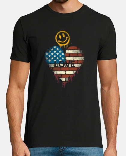 T-shirt Distressed American Flag Heart