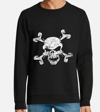Distressed skull and crossbones hoodie tostadora