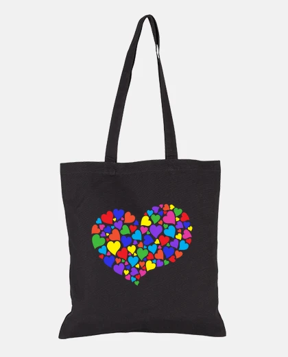 Bolsa diversidad corazones arcoiris corazon a