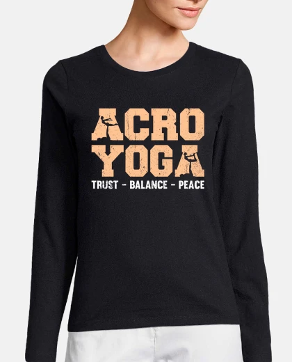 T-shirt divertente acroyoga fiducia equilibrio 