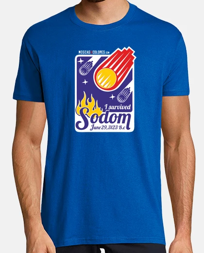 T-shirt divertente: i survided sodoma. bianco.