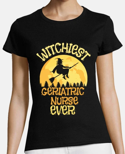 T-shirt divertente infermiera geriatrica strega
