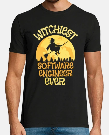 T-shirt divertente ingegnere informatico strega