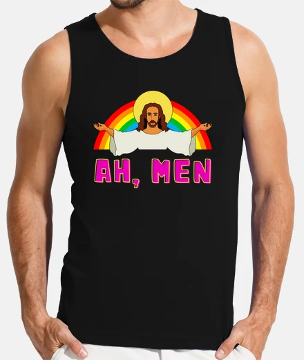 T-shirt divertente lgbt ah uomo gesù gay pride