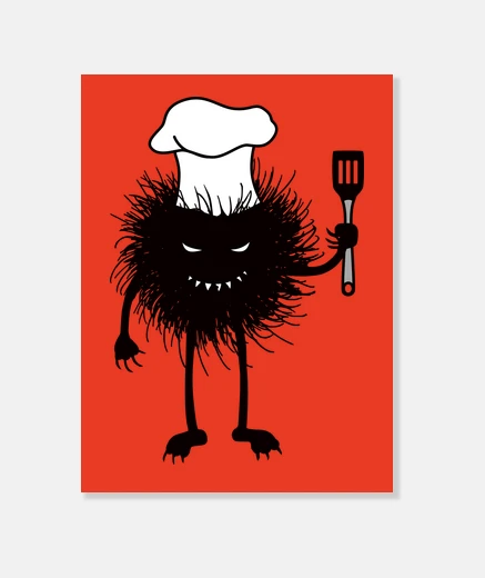 Stampa divertente male bug cuoco ama cucinare