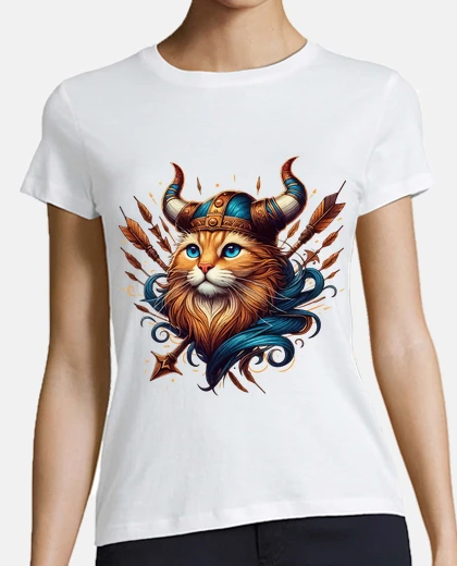 T-shirt divertente mitologia nordica del gatto 