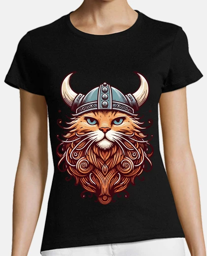 T-shirt divertente mitologia nordica del gatto 