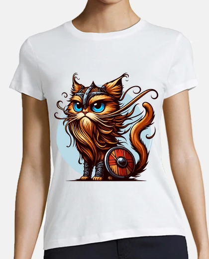 T-shirt divertente mitologia nordica del gatto 