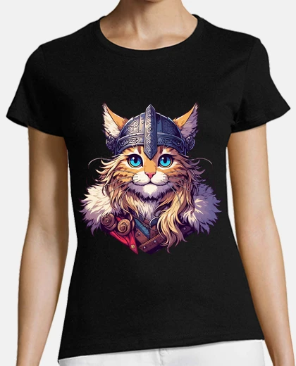 T-shirt divertente mitologia nordica del gatto 