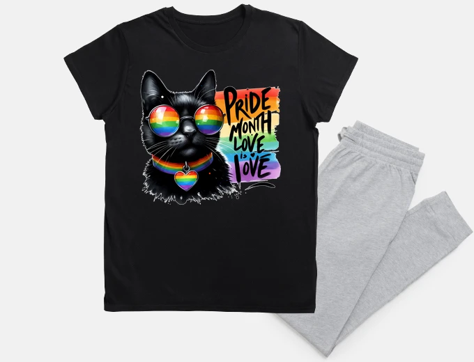 Pigiama divertente orgoglio lgbtqia trans gatto