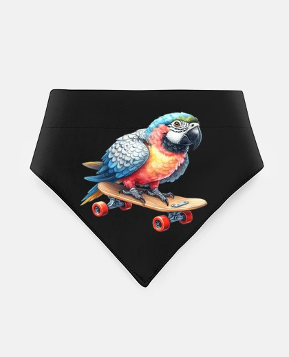 Mascotas divertente pappagallo skateboard