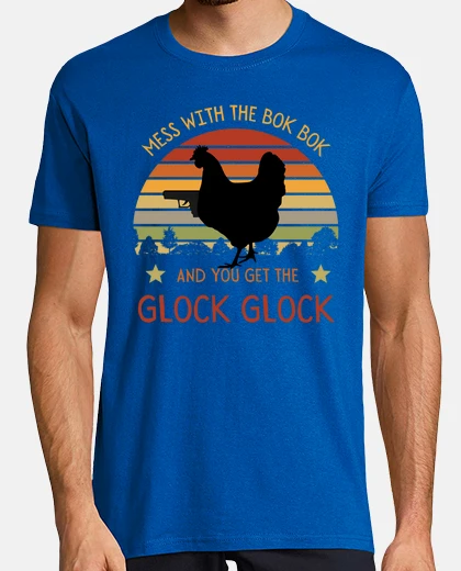 T-shirt divertente pollo pistola glock bok bok 