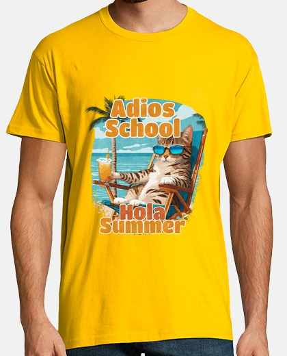 T-shirt divertente scuola di adios per gatti