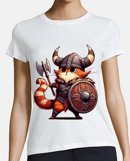 T-shirt divertente simpatico gatto vichingo mit