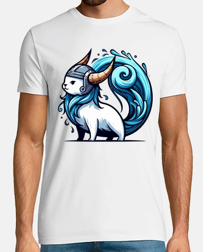 T-shirt divertente simpatico gatto vichingo mit