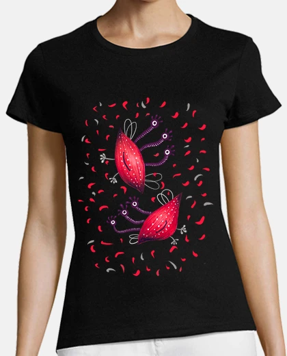 T-shirt divertenti alieni rossi con tre occhi