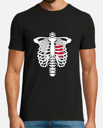 codicioso montón mil millones Camiseta divertida esqueleto corazón hombre | laTostadora