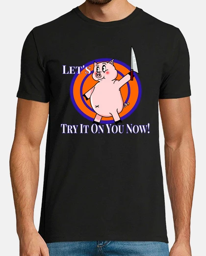 Camiseta divertido asesino cerdo loco caricatura