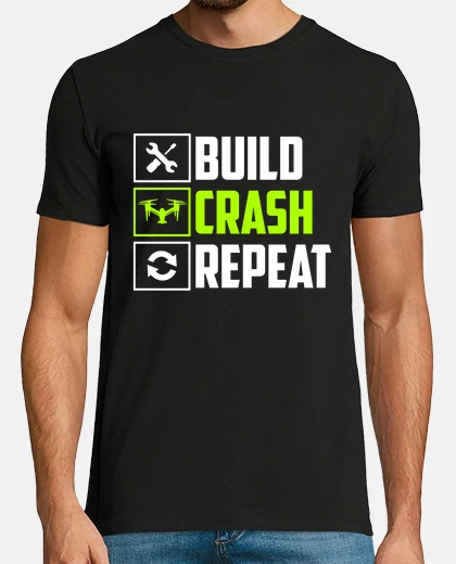 Camiseta divertido construir accidente repetir r