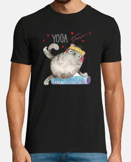 Camiseta divertido gato tiempo de yoga yoga con 