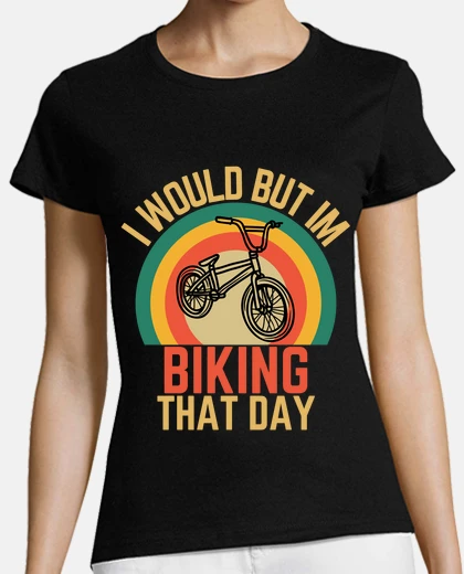 Playera divertido ocupado andar en bicicleta es