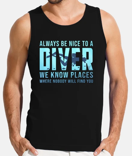 T-shirt diving scuba diving diver dive divertente mare