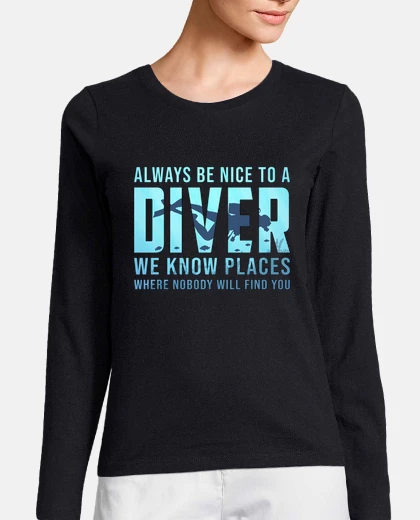 T-shirt diving scuba diving diver dive divertente mare