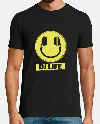 Tee-shirt DJ LIFE, smiley, dance floor,