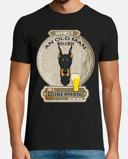 T-shirt doberman papà amante della birra