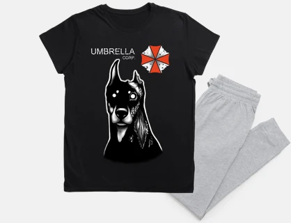 doberman zombie unisex pajamas