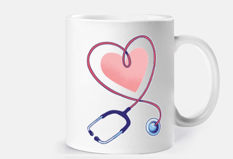 Cup doctor&#39;s stethoscope, hospital, doctoress